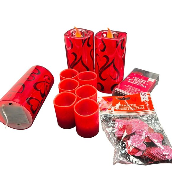 Valentines Day Decor Set With LED Light Candles String Lights & Hearts VL1800 - Picture 13 of 13
